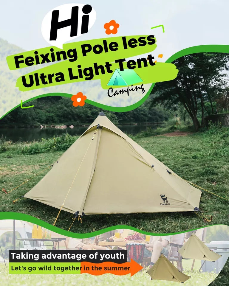 Qunature Trekkingtent 1-persoonstent Ultralichte kampeertent Waterdicht 230 * 180 cm