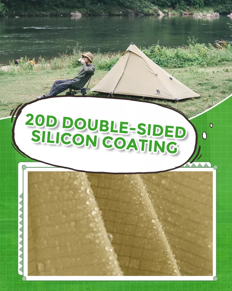 Qunature Trekkingtent 1-persoonstent Ultralichte kampeertent Waterdicht 230 * 180 cm