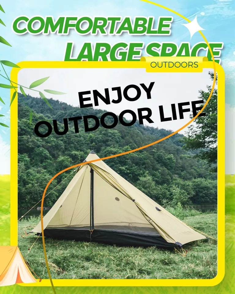 Qunature Trekkingtent 1-persoonstent Ultralichte kampeertent Waterdicht 230 * 180 cm