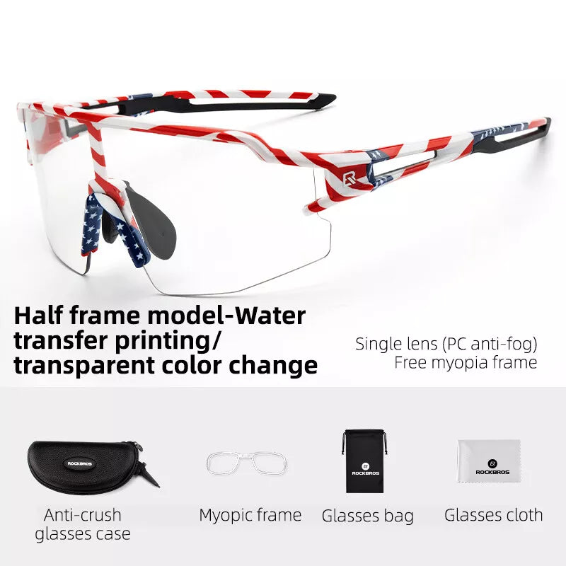 ROCKBROS Gepolariseerde/meekleurende zonnebril Fietsbril Fiets UV400 UNISEX