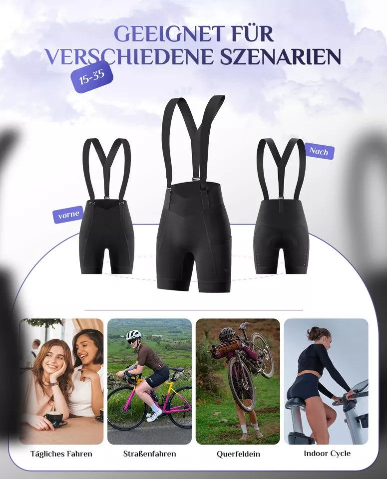 ROCKBROS fietsbroek met bretels dames fietsbroek gewatteerde fietsbroek