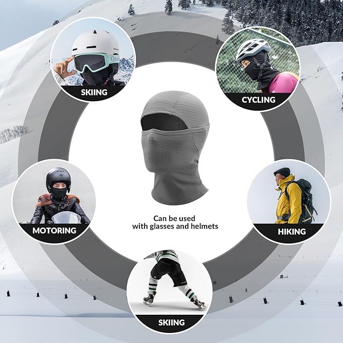 Qunature Bivakmuts Winter Skimasker Balaclava Ski Motor Gezichtsmasker Dames/Mannen Warm Winddicht Ademend Bivakmuts voor Buitensporten Skiën Snowboarden Fietsen
