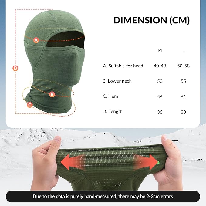 Qunature Bivakmuts Winter Skimasker Balaclava Ski Motor Gezichtsmasker Dames/Mannen Warm Winddicht Ademend Bivakmuts voor Buitensporten Skiën Snowboarden Fietsen