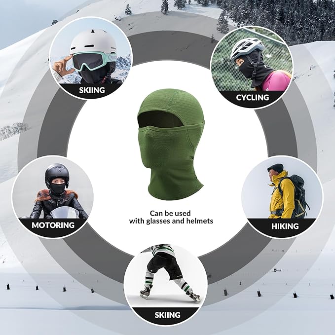 Qunature Bivakmuts Winter Skimasker Balaclava Ski Motor Gezichtsmasker Dames/Mannen Warm Winddicht Ademend Bivakmuts voor Buitensporten Skiën Snowboarden Fietsen