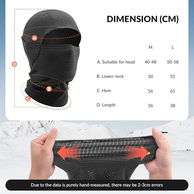Qunature Bivakmuts Winter Skimasker Balaclava Ski Motor Gezichtsmasker Dames/Mannen Warm Winddicht Ademend Bivakmuts voor Buitensporten Skiën Snowboarden Fietsen