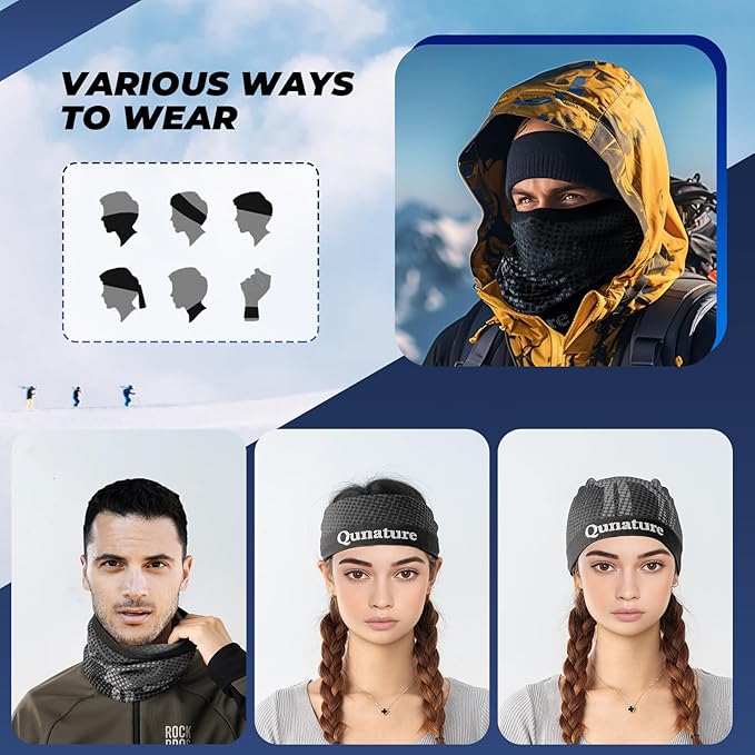 Qunature Multifunctionele sjaal Tube-sjaal Winterhalsdoek Winddicht Elastisch Ademend Nekwarmer Dames en heren voor buitensporten Skiën Hardlopen Fietsen Wandelen
