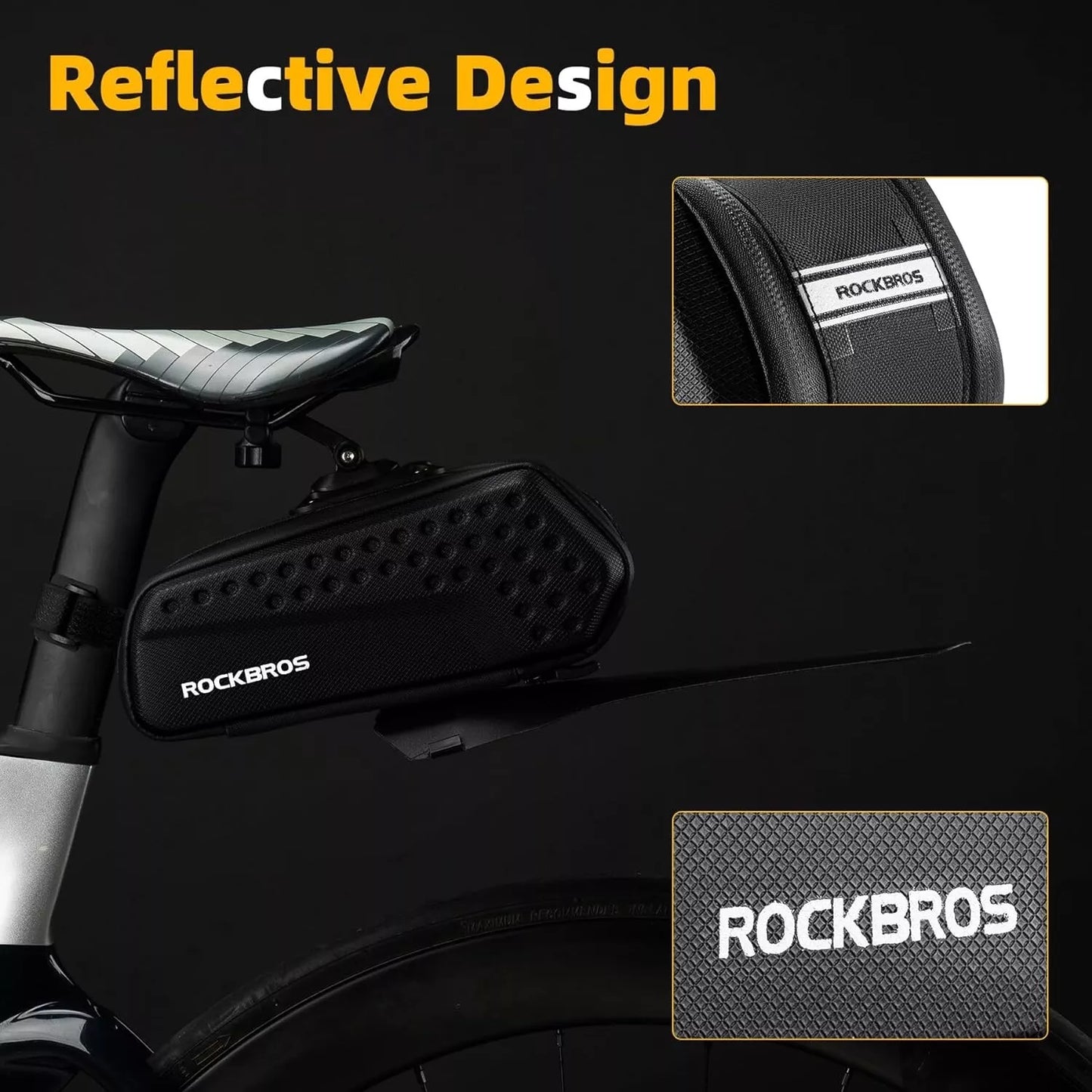 ROCKBROS zadeltas hardshell fietstas met spatbord en snelsluiting