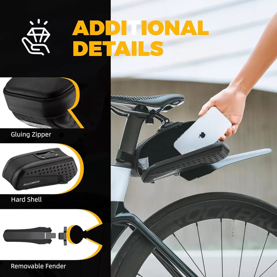 ROCKBROS zadeltas hardshell fietstas met spatbord en snelsluiting