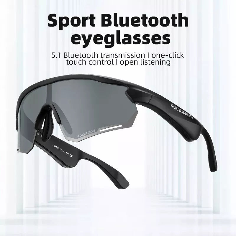 ROCKBROS Elektronische Bluetooth-bril Fiets Motor Auto Buiten Hardlopen TAC