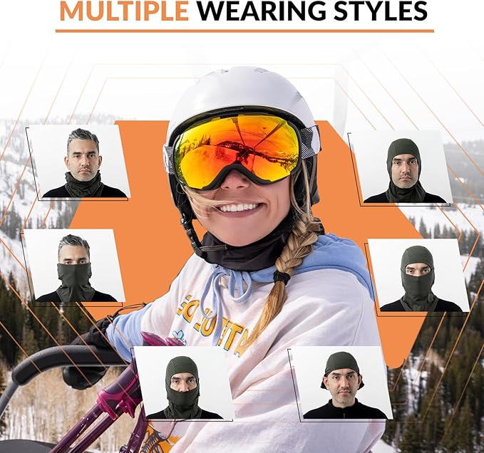 Qunature Bivakmuts Bivakmuts Winterskimasker Winddicht Ademend Gezichtsmasker M/L voor buitensporten Skiën Fietsen Snowboarden Motorrijden Dames/Heren