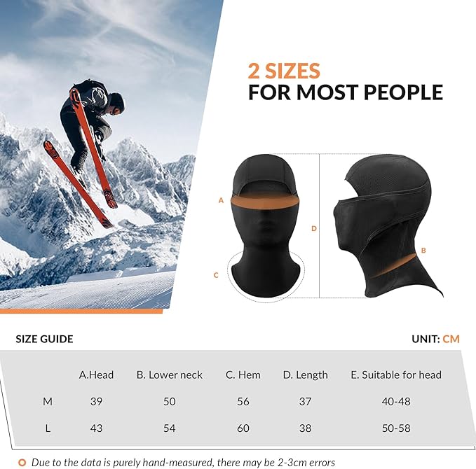 Qunature Bivakmuts Bivakmuts Winterskimasker Winddicht Ademend Gezichtsmasker M/L voor buitensporten Skiën Fietsen Snowboarden Motorrijden Dames/Heren