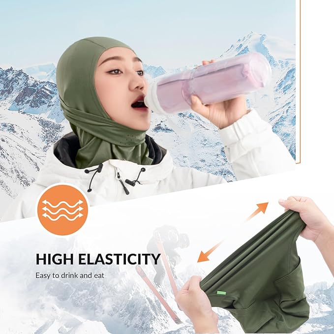 Qunature Bivakmuts Bivakmuts Winterskimasker Winddicht Ademend Gezichtsmasker M/L voor buitensporten Skiën Fietsen Snowboarden Motorrijden Dames/Heren