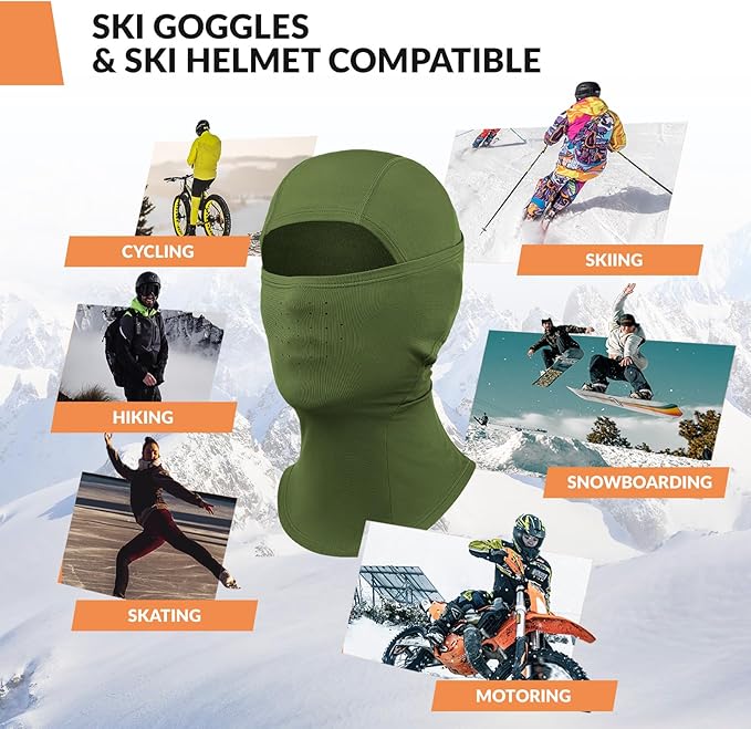 Qunature Bivakmuts Bivakmuts Winterskimasker Winddicht Ademend Gezichtsmasker M/L voor buitensporten Skiën Fietsen Snowboarden Motorrijden Dames/Heren