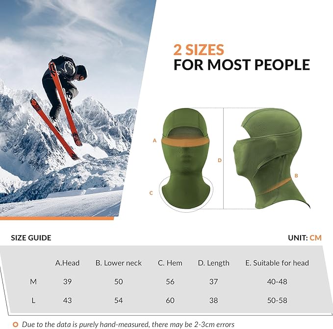 Qunature Bivakmuts Bivakmuts Winterskimasker Winddicht Ademend Gezichtsmasker M/L voor buitensporten Skiën Fietsen Snowboarden Motorrijden Dames/Heren