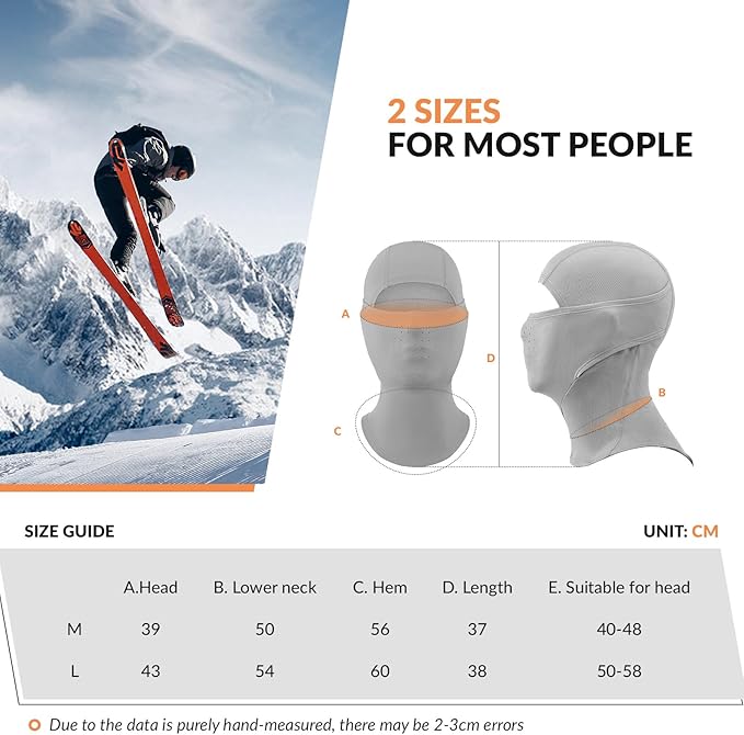 Qunature Bivakmuts Bivakmuts Winterskimasker Winddicht Ademend Gezichtsmasker M/L voor buitensporten Skiën Fietsen Snowboarden Motorrijden Dames/Heren