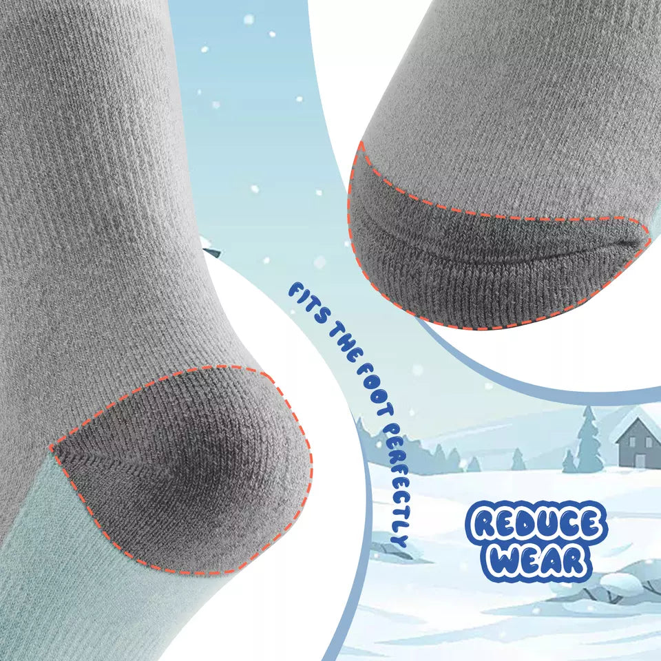 Qunature skisokken kinder/jongens wintersokken skikniekousen met wol 1 paar
