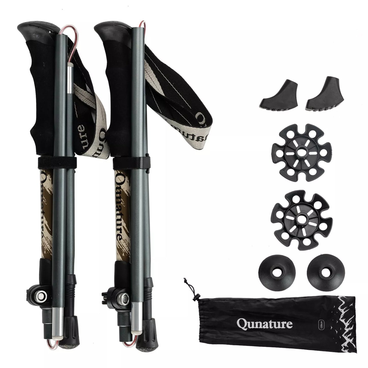 Qunature trekkingstokken wandelstokken 7075 aluminium 130cm