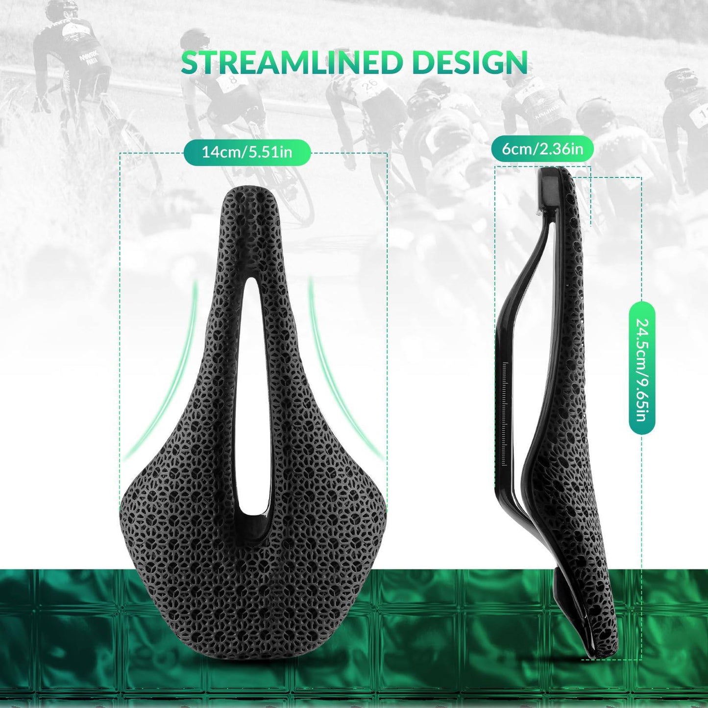 3D-geprint carbon racefietszadel, ultralicht, schokabsorberend, ergonomisch, ROCKBROS