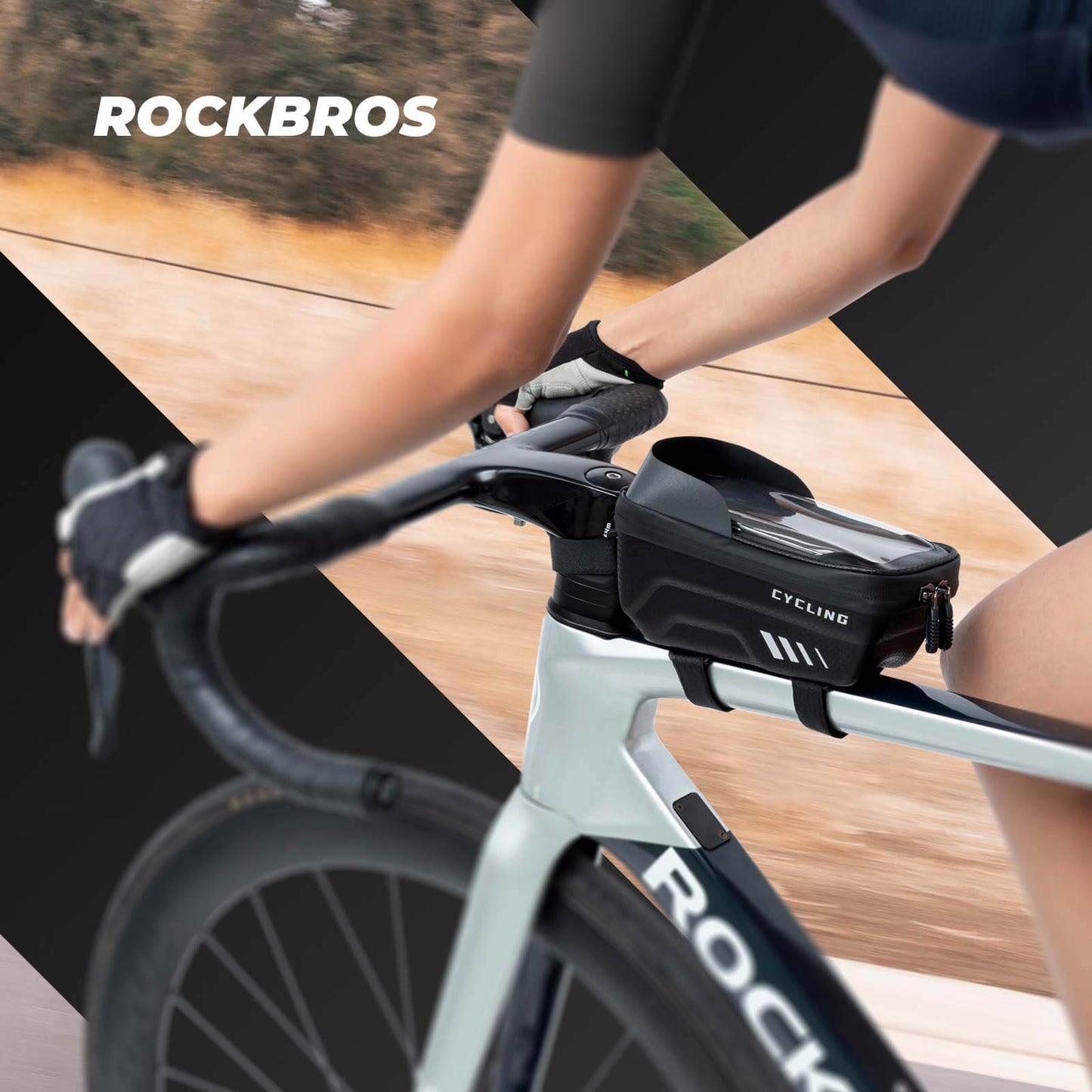 Fietstelefoontasje, telefoonhouder, geschikt voor touchscreen, 6,7 inch, ROCKBROS