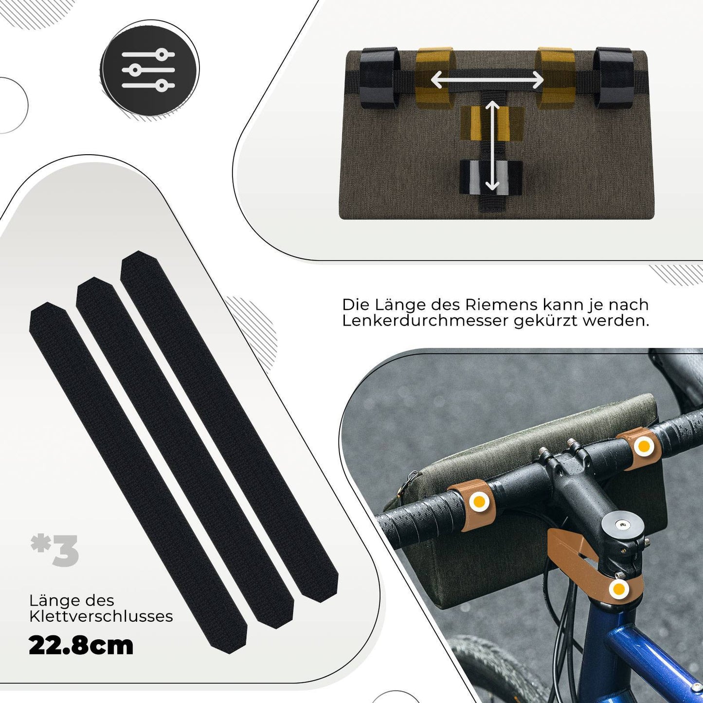 Fietsstuurtas, fietstas, fietsmand, 6 kleuren, ca. 1,3 liter, ROCKBROS