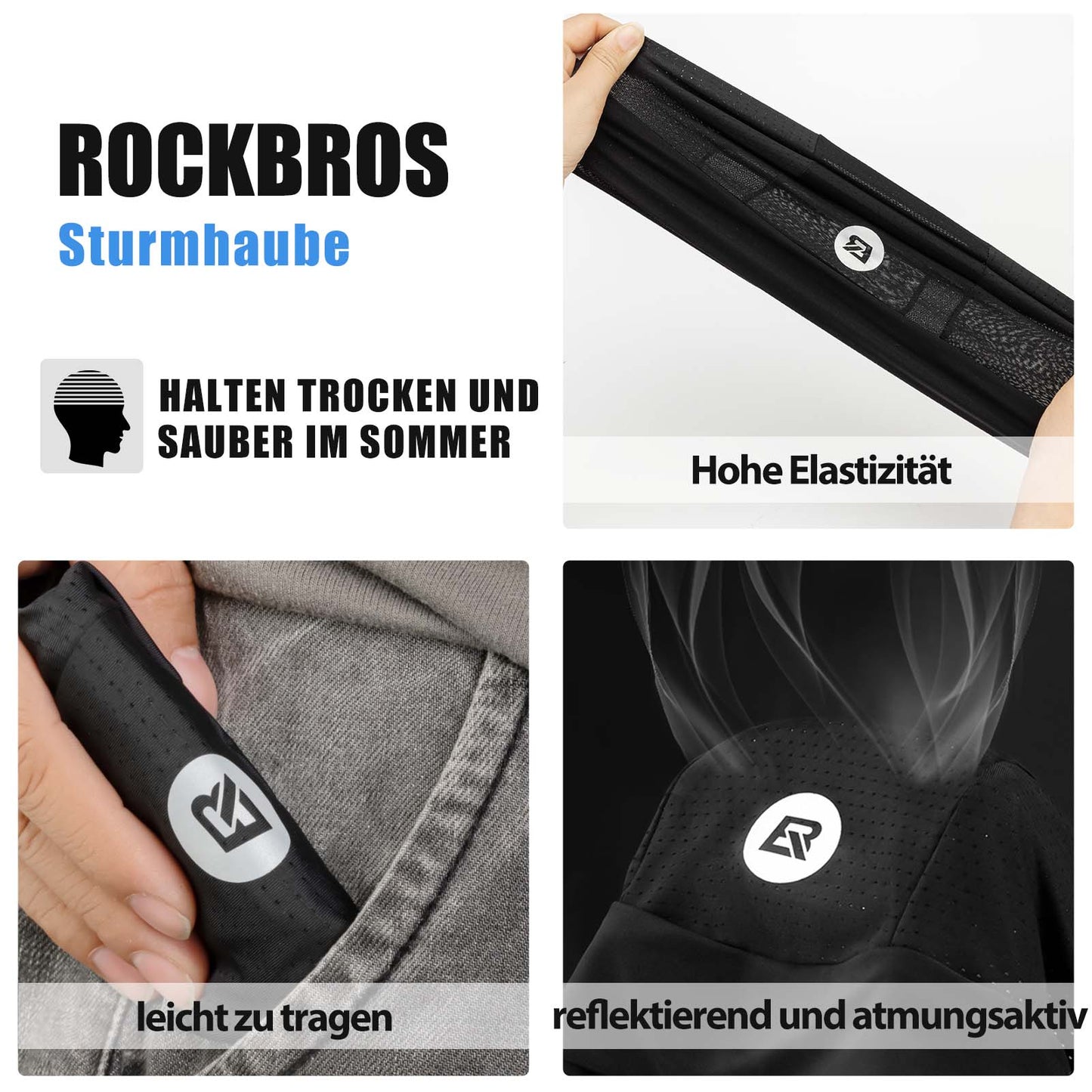Zomerfietsmuts met UV-bescherming, hardloopmuts voor heren, maat 50-64 cm, ROCKBROS