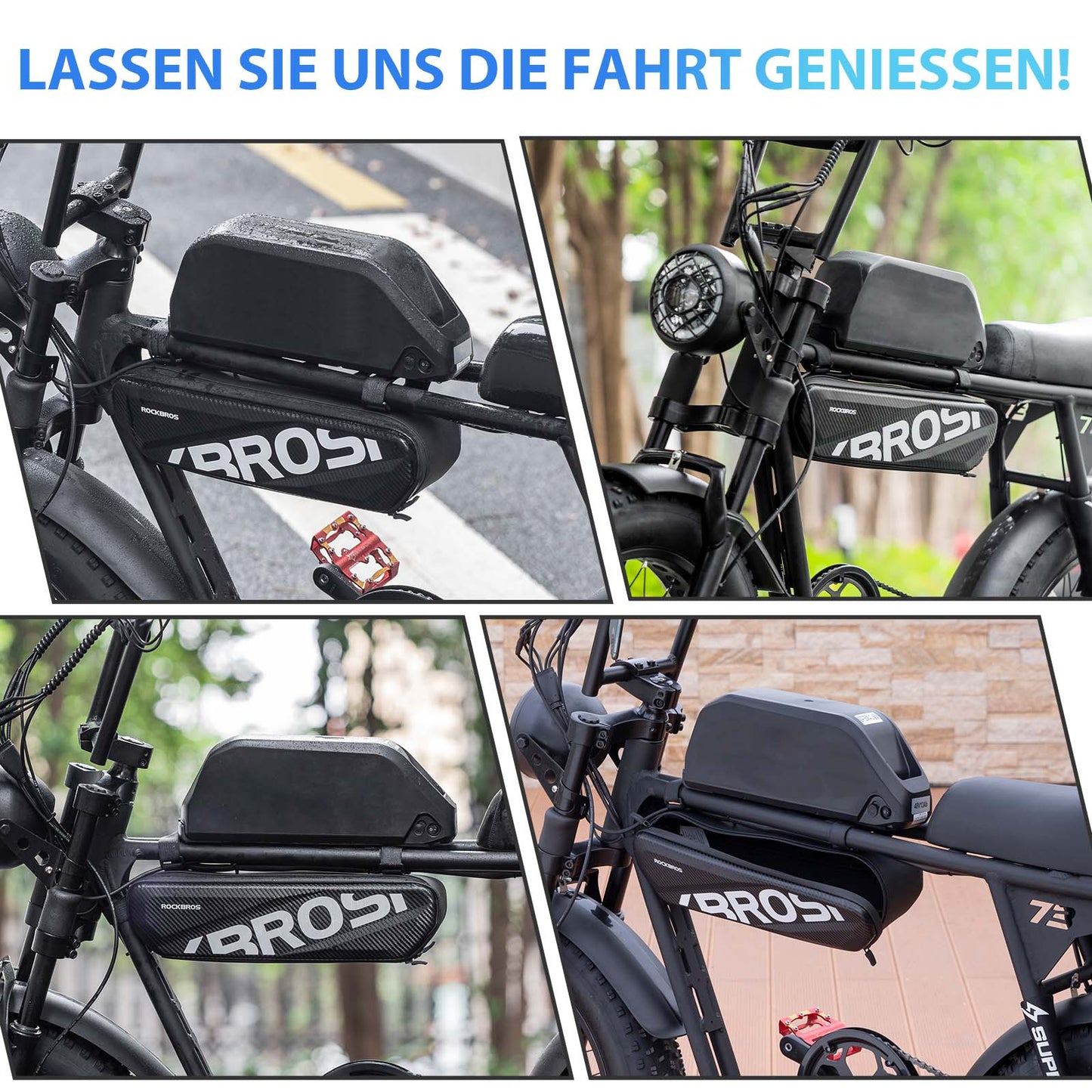 Waterdichte fietstas voor op het frame, bovenbuis, 4,5 liter, zwart, ROCKBROS