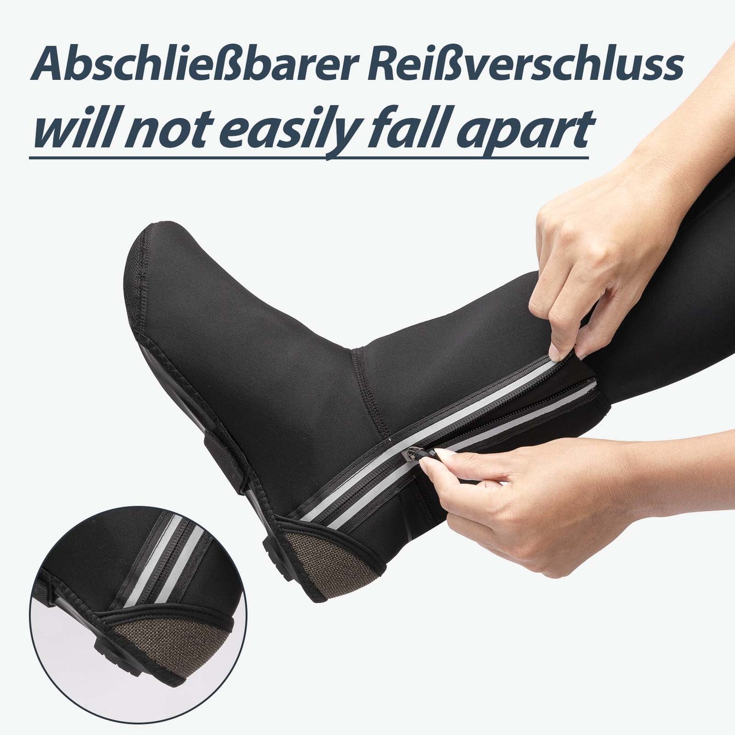 Winterfietsoverschoenen, warme overschoenen voor het fietsen, zwart, ROCKBROS