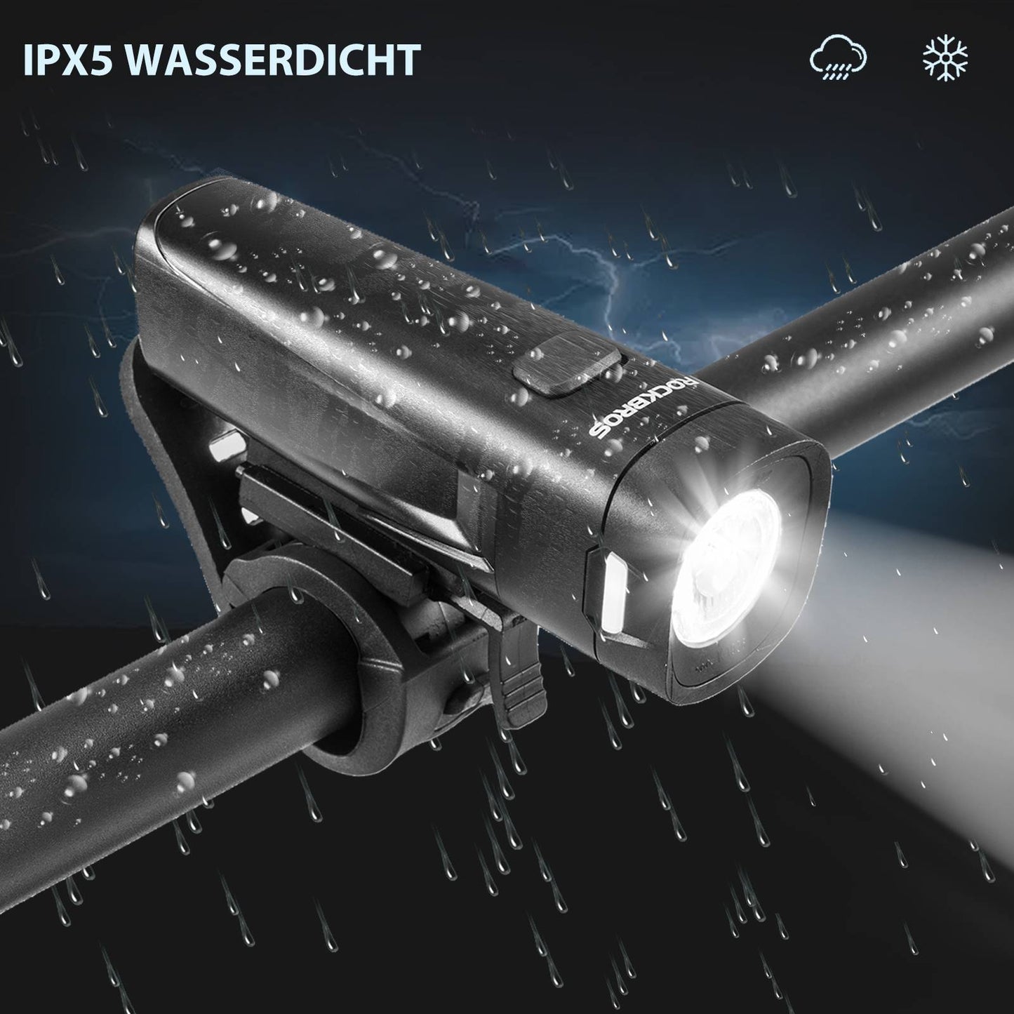 Fietsverlichtingsset, fietslamp inclusief achter- en voorlicht, ROCKBROS