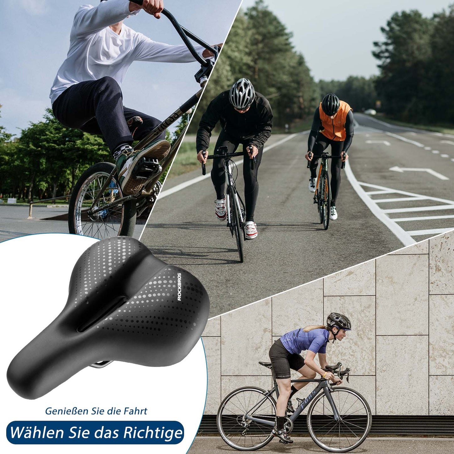 Fietszadel van ademend, hol traagschuim, ROCKBROS