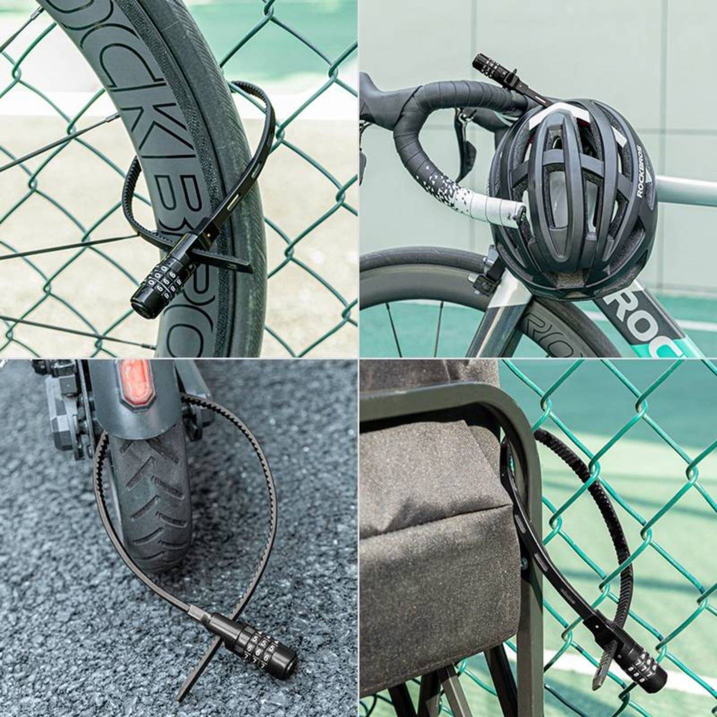 Multifunctioneel fietsslot met cijfercode, helmslot ROCKBROS