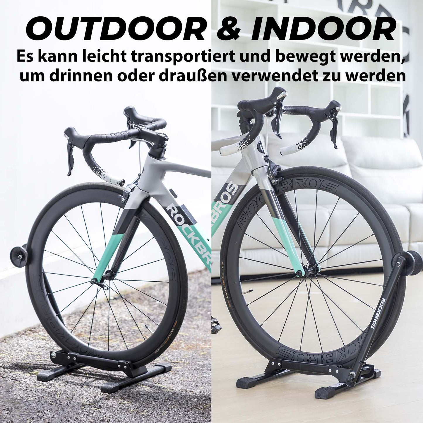 Opvouwbare aluminium fietsstandaard, enkelzijdige fietsstandaard, ROCKBROS