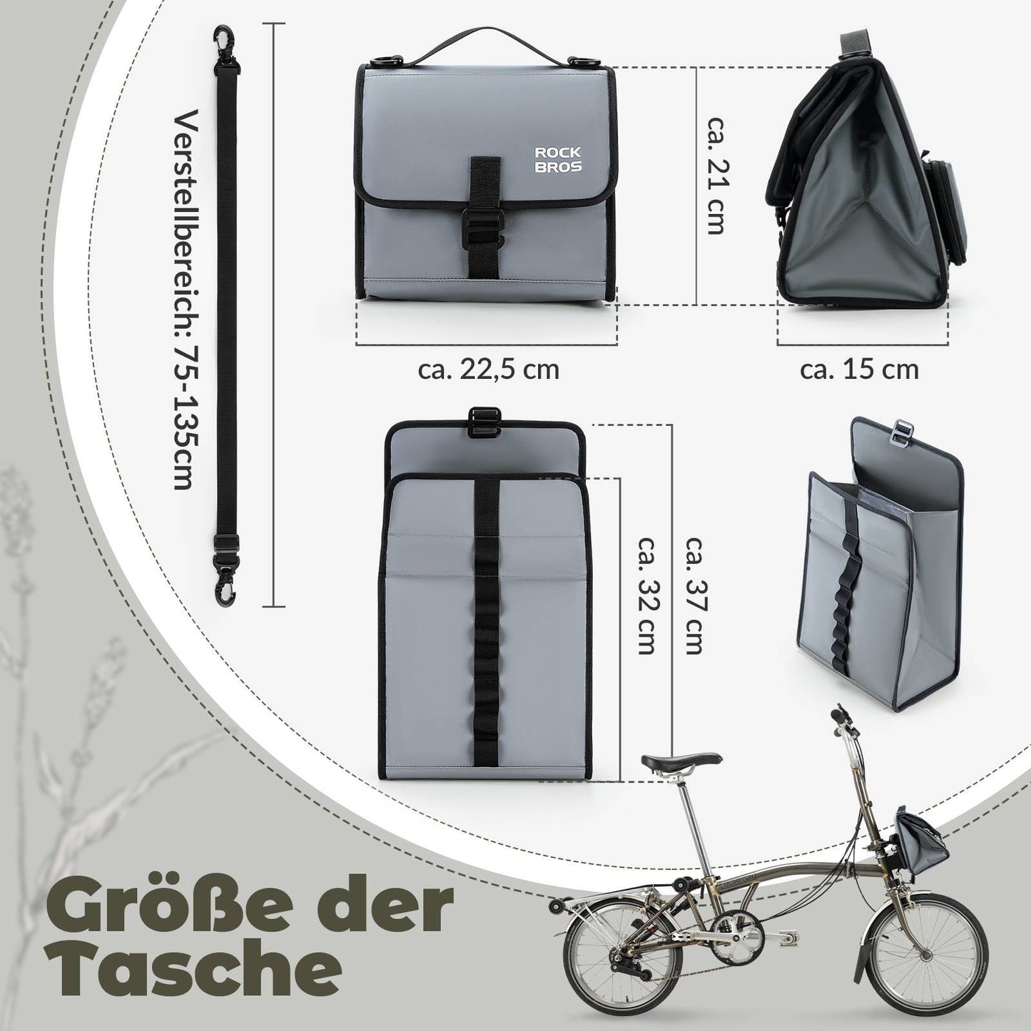 Fietstas, stuurtas, voortas met schouderriem, ROCKBROS