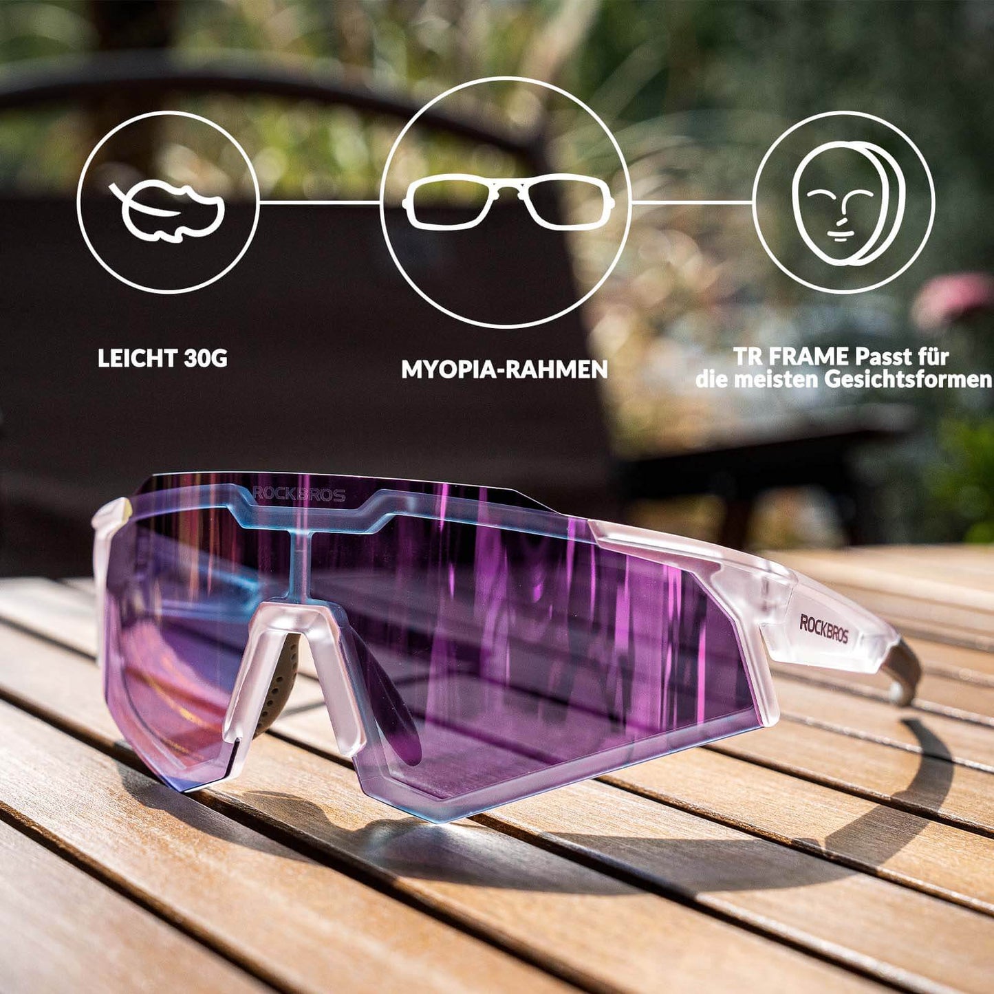 Zonnebril, fietsbril, zelfkleurend, outdoor, UV400-bescherming, ROCKBROS