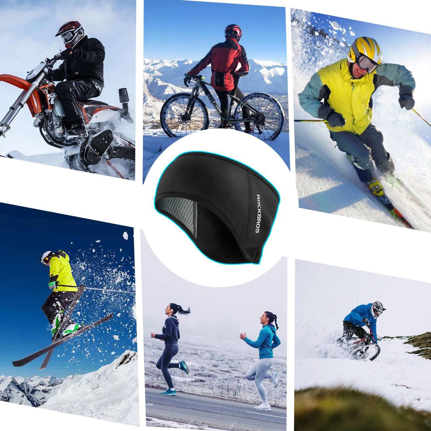 Winterse thermische oorwarmers/hoofdbanden voor fietsen, voor mannen en vrouwen, van ROCKBROS