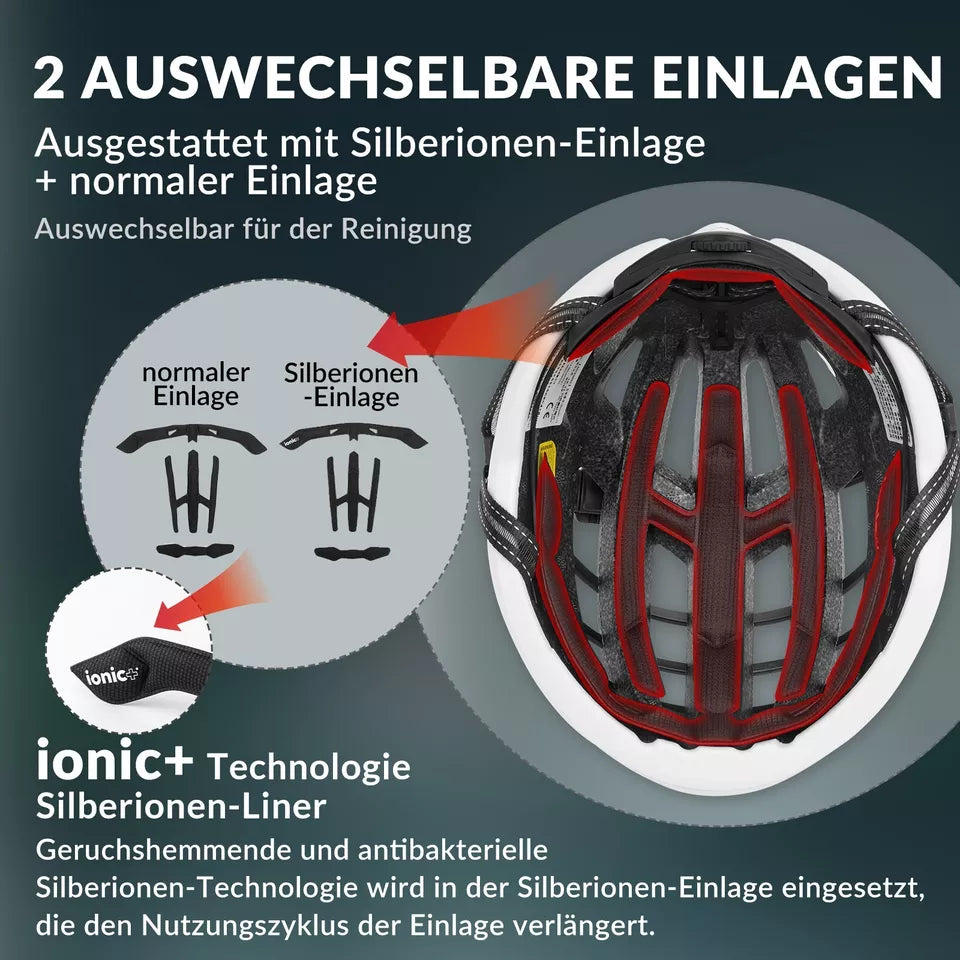 ROCKBROS fietshelm racefiets PC + EPS 54-58 cm fietshelm dames heren schokdemping