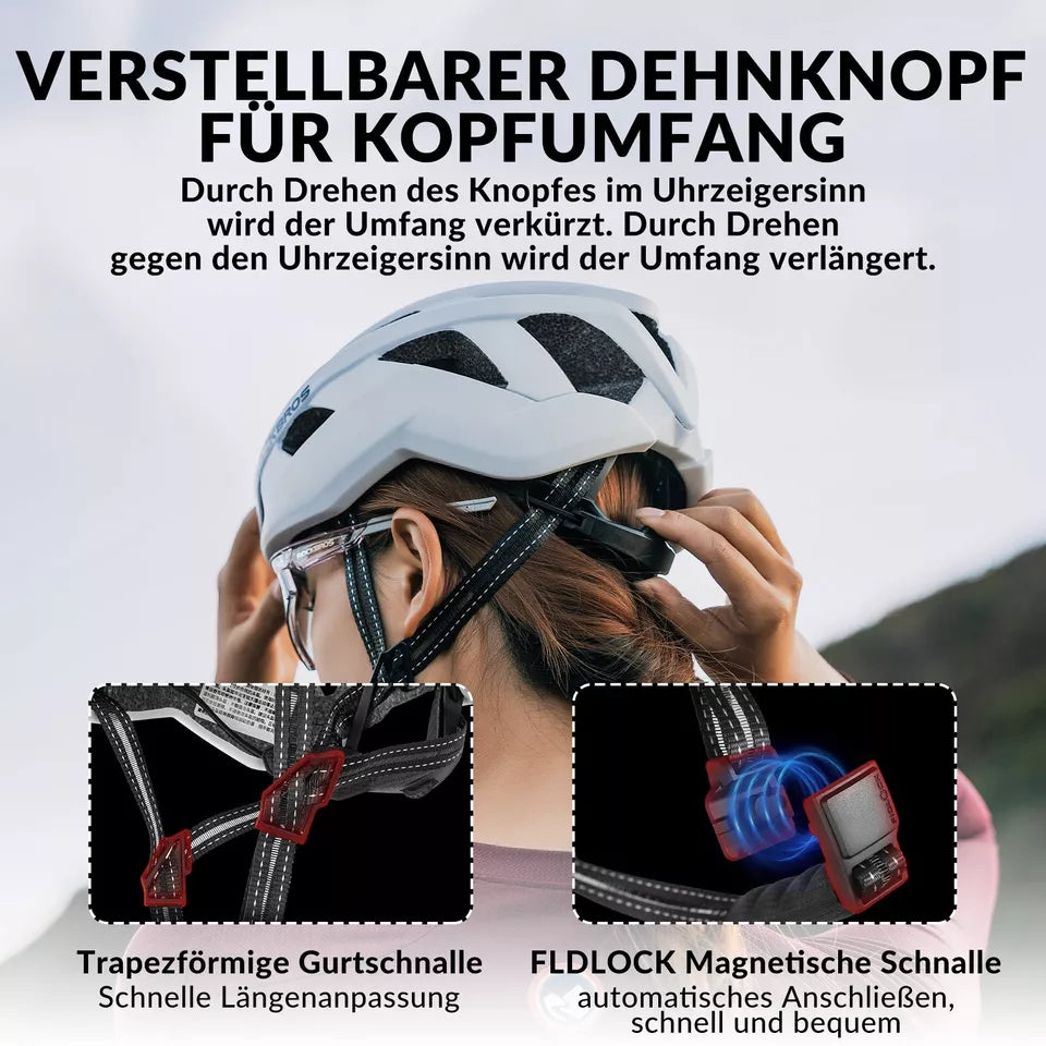 ROCKBROS fietshelm racefiets PC + EPS 54-58 cm fietshelm dames heren schokdemping