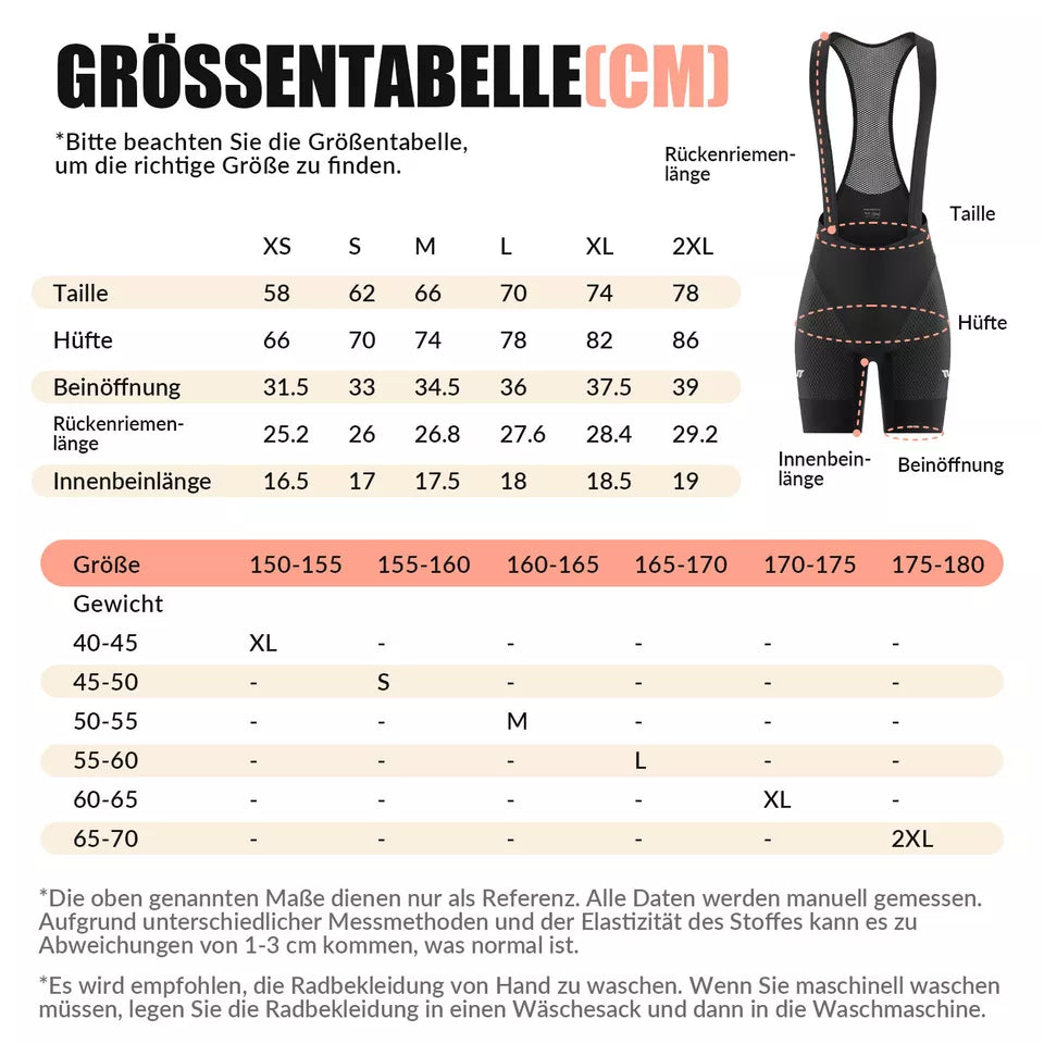 ROCKBROS TVI gewatteerde racefietsbroek met bretels voor dames