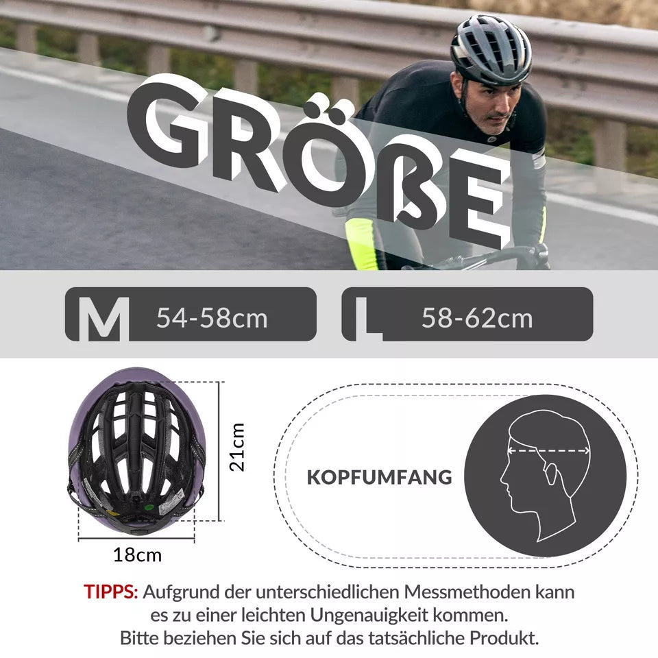 ROCKBROS fietshelm racefiets PC + EPS 54-58 cm fietshelm dames heren schokdemping