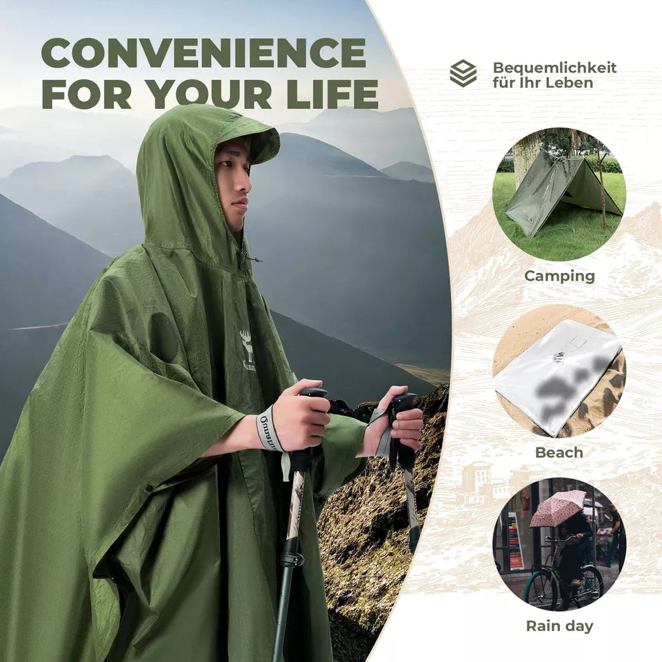 Qunature Outdoors Multifunctionele Regenponcho Fietsregencape Regenponcho