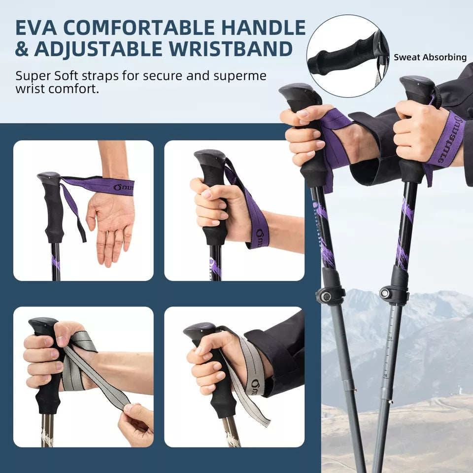 Qunature trekkingstokken wandelstokken 7075 aluminium 130cm