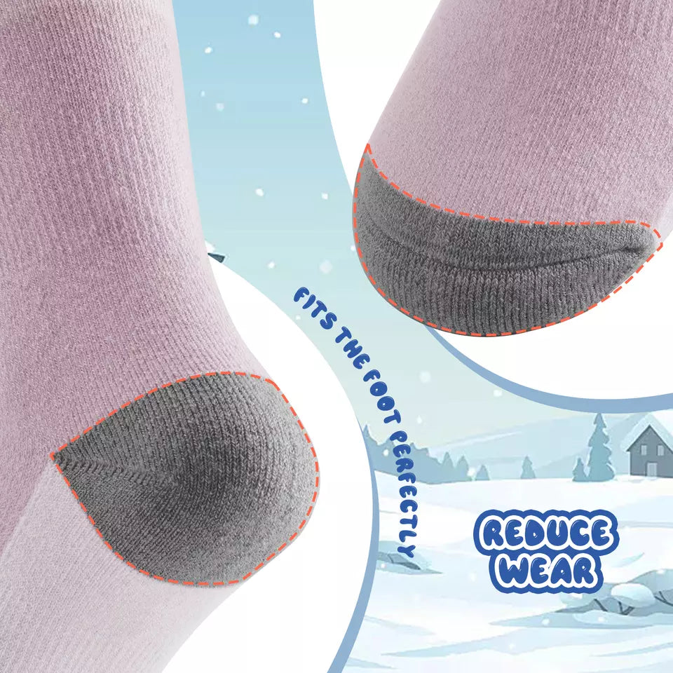 Qunature skisokken kinder/jongens wintersokken skikniekousen met wol 1 paar
