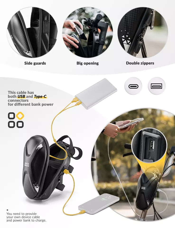 ROCKBROS E-scootertas Waterafstotend 1,3L stuurtas Voorvak PU