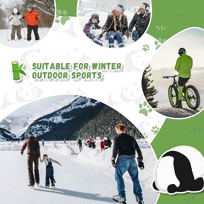 Qunature Skihandschoenen Panda Design Handschoenen voor kinderen van 4-12 jaar Warme thermische winddichte fleecehandschoenen Ideaal voor winteractiviteiten zoals skiën, snowboarden, schaatsen