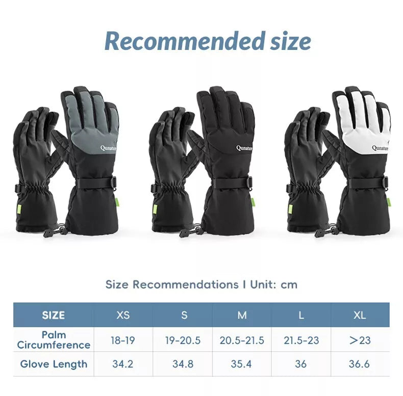 Qunature winterskihandschoenen touchscreen waterdichte handschoenen sneeuw