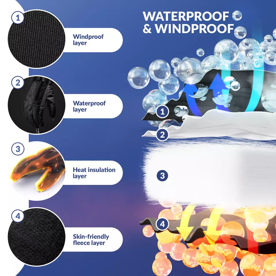 Qunature Handschoenen Winter Ski-/Sneeuwhandschoenen Winddicht voor Fiets/Motor XS-XL
