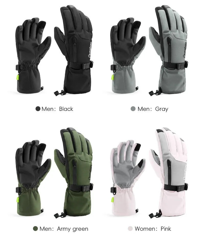 Qunature Handschoenen Winter Ski-/Sneeuwhandschoenen Winddicht voor Fiets/Motor XS-XL
