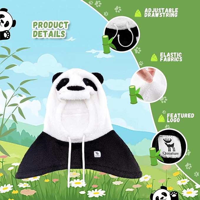 Qunature winterbivakmuts skimasker voor kinderen en ouders panda design volgelaatsmaskers bivakmuts voor herfst- en winteroutdooractiviteiten zoals skiën motorrijden fietsen
