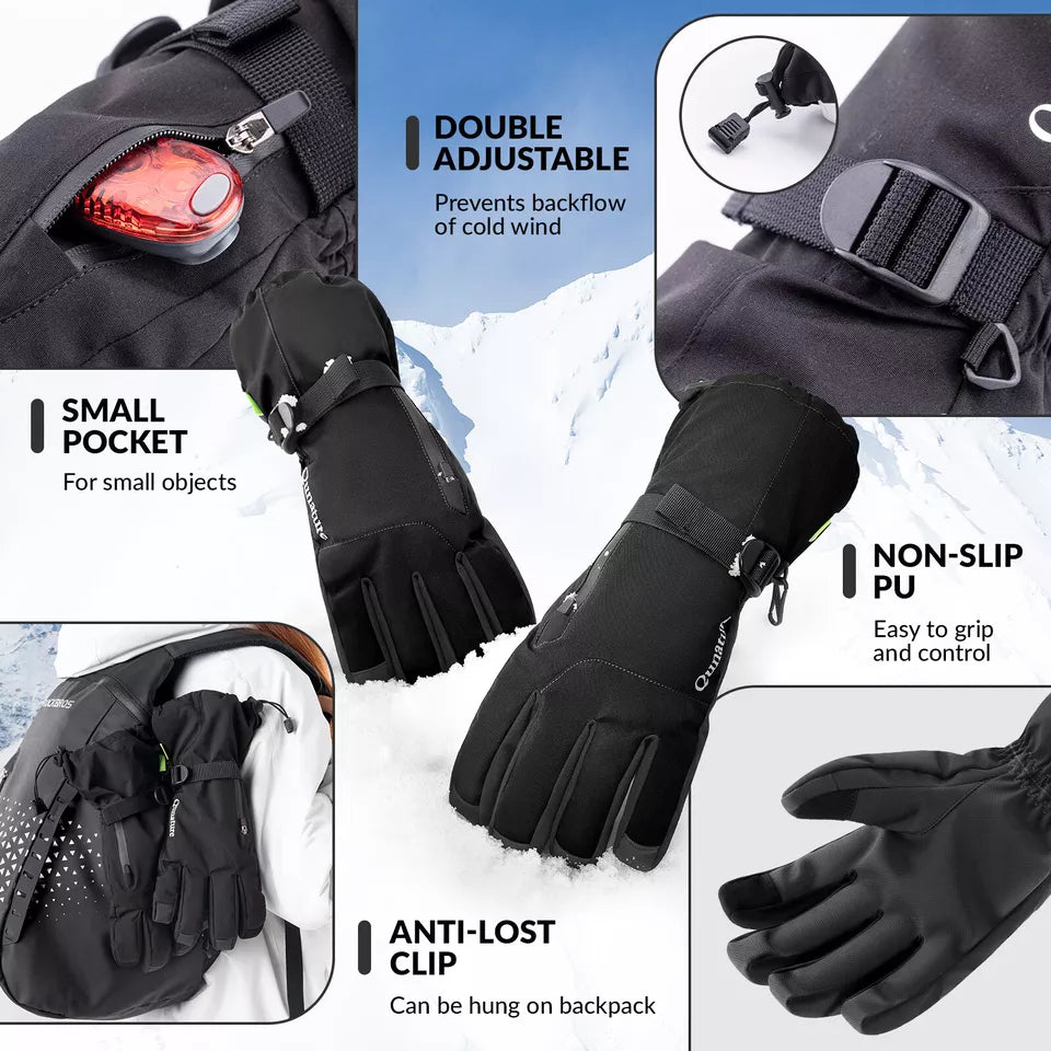 Qunature Handschoenen Winter Ski-/Sneeuwhandschoenen Winddicht voor Fiets/Motor XS-XL
