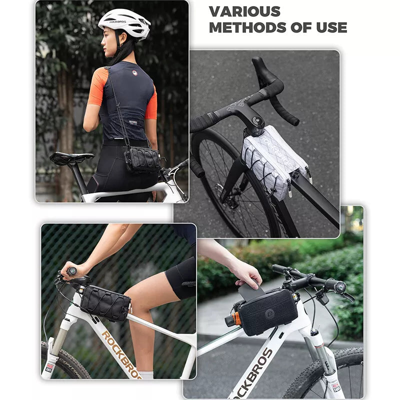 ROCKBROS 1L fiets dubbele frametas bovenbuistas voorzijde 5 kleuren voor racefiets MTB