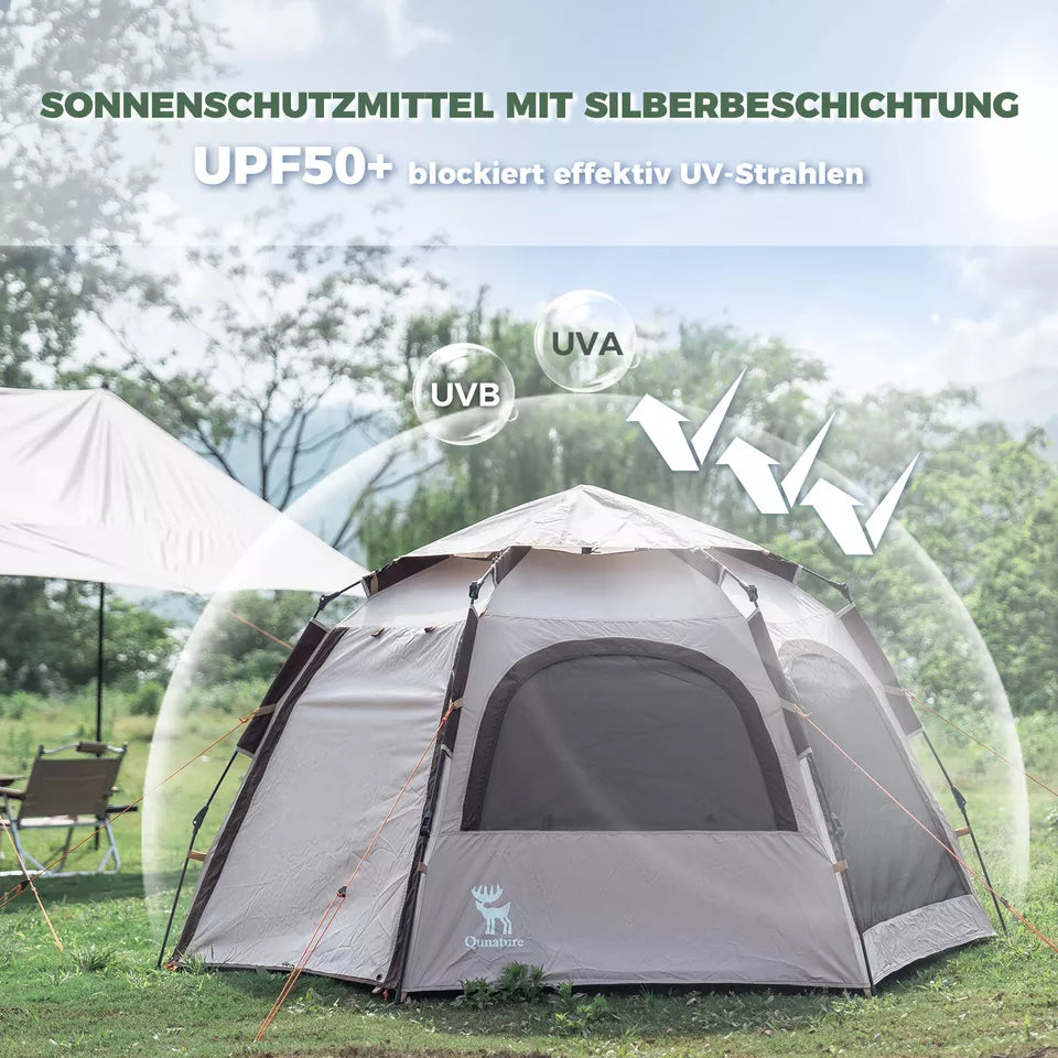 Qunature Campingtent 2-4 Persoons Pop-Up Tent Koepeltent Campingtent Waterdicht